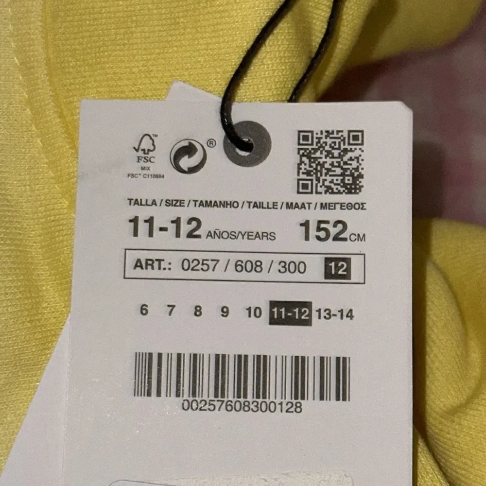 ZARA Kids | Yellow | BASIC HOODED SWEATSHIRT